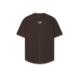 Flatlay of W017 Laser-Vent Established Tee in dark earth brown, front view