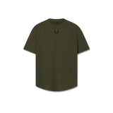 Olive green Laser-Vent Established Tee displayed on a dress form, front view