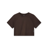 flatlay AeroSilver Cropped Tee in Dark Earth, front view