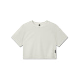 flatlay AeroSilver® Cropped Tee in ivory cream, front view