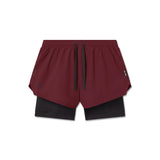 flatlay Tetra-Lite® Liner Short in crimson and black, front view