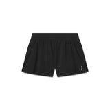 Flatlay of black Aerotex Side Split Run Short, front view