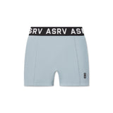 flatlay LYCRA® Ribbed Short in light sky, front view with ASRV waistband