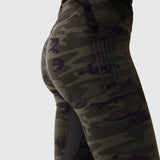 W030 LYCRA® 3-in-1 Legging in Dark Camo, side view on model