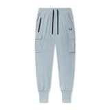 Flatlay of Tetra-Lite Cargo High Rib Jogger in light sky, front view
