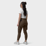 Tetra-Lite Cargo High Rib Jogger in Dark Earth, back view on model