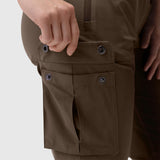 Tetra-Lite Cargo High Rib Jogger in Dark Earth, model wearing jogger showing cargo pocket detail