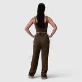 W036 Ripstop Relaxed Track Pant in Dark Earth, back view on model