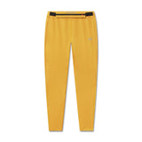 flatlay Hybrid Belt-Pack Run Legging in amber yellow, front view