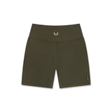 flatlay W064 LYCRA® ADAPTIV Biker Short in olive, front view