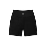 flatlay W064 LYCRA® ADAPTIV Biker Short in black, front view