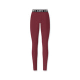 flatlay W071 Lycra Ribbed Legging in crimson, front view