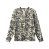 flatlay: Waffle Knit Longsleeve in digital camo, front view