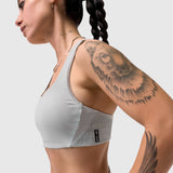 LYCRA® Hybrid Sports Bra in slate grey, side view on model