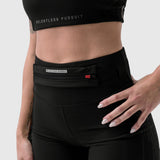 W029 Lycra 3-in-1 Biker Short in black, worn with waistband detail visible
