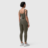 W030 LYCRA® 3-in-1 Legging in olive, back view on model