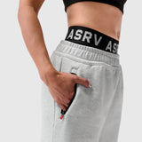 W034 Sorona® Terry Straight Leg Sweats in heather grey, model wearing with hand in pocket
