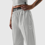 W036 Ripstop Relaxed Track Pant in slate grey, worn by model showing waistband detail