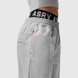W036 Ripstop Relaxed Track Pant in Slate Grey, worn by model showing waistband detail and side view