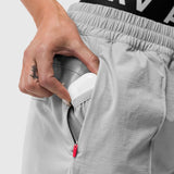 Ripstop Relaxed Track Pant in Slate Grey, worn with hand in pocket detail