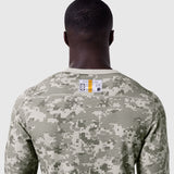 1112 Waffle Knit Longsleeve in digital camo, back view on model
