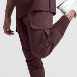 Tetra-Lite® Cargo High Rib Jogger in Faded Plum, worn by model showing cargo pocket and leg detail