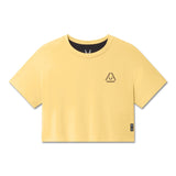 Flatlay SUPIMA® Ice-Skin™ Reversible Crop Tee in Amber, front view