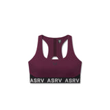 Flatlay LYCRA® ADAPTIV Racerback Sports Bra in merlot, front view