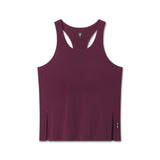 Flatlay Aerotex™ Perforated Run Tank in Merlot, front view