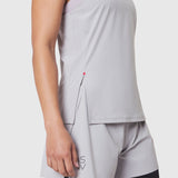 Aerotex Perforated Run Tank in Slate Grey, side view on model
