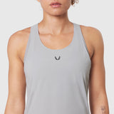Aerotex™ Perforated Run Tank in Slate Grey, front view on model
