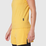 AEROSILVER® UPF50+ Run Tee in Amber worn by model, side view