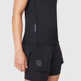 AEROSILVER® UPF50+ Run Tee in black, worn by model, side view