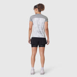 W086 AEROSILVER® UPF50+ Run Tee in Sedona Snow Camo, back view on model
