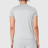 AEROSILVER® UPF50+ Run Tee in Slate Grey, back view on model