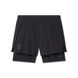 Flatlay W087 Aerotex Side Split Liner Short in black, front view