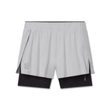 Flatlay W087 Aerotex™ Side Split Liner Short in slate grey, front view