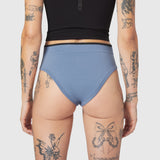 W098 LYCRA® ADAPTIV Seamless Underwear in Slate Blue, back view on model