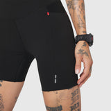 W099 LYCRA® ADAPTIV Hybrid Bike Short in Black, worn on model